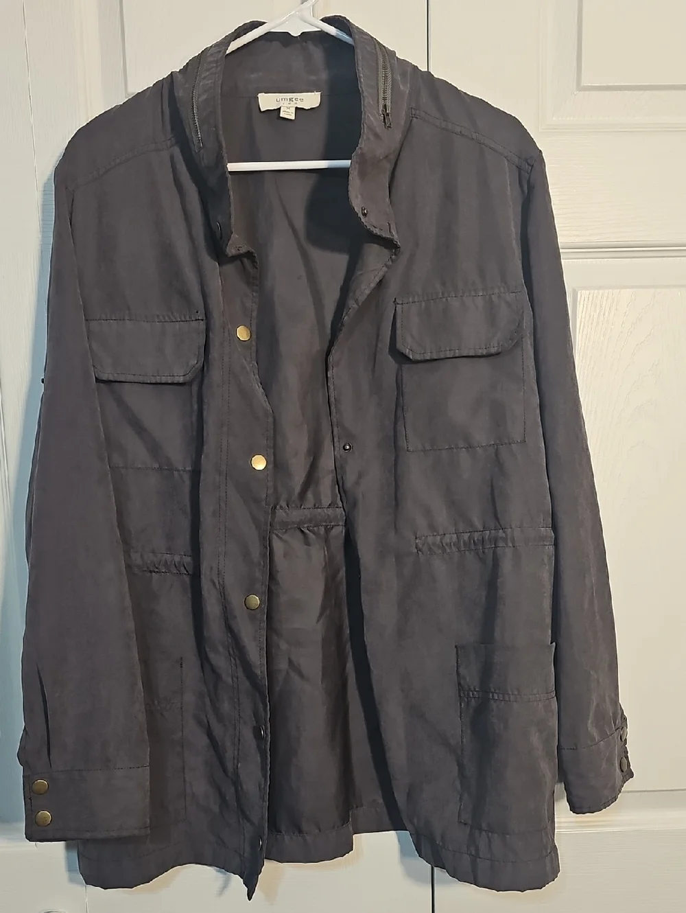 Umgee Gray Jacket with Flap Pockets - Picture 1 of 7